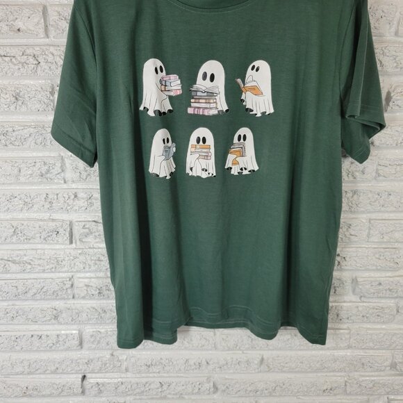 Halloween Shein Curve Womens Top 2XL Plus Tee Short Sleeves Green VOV104E - Picture 4 of 8